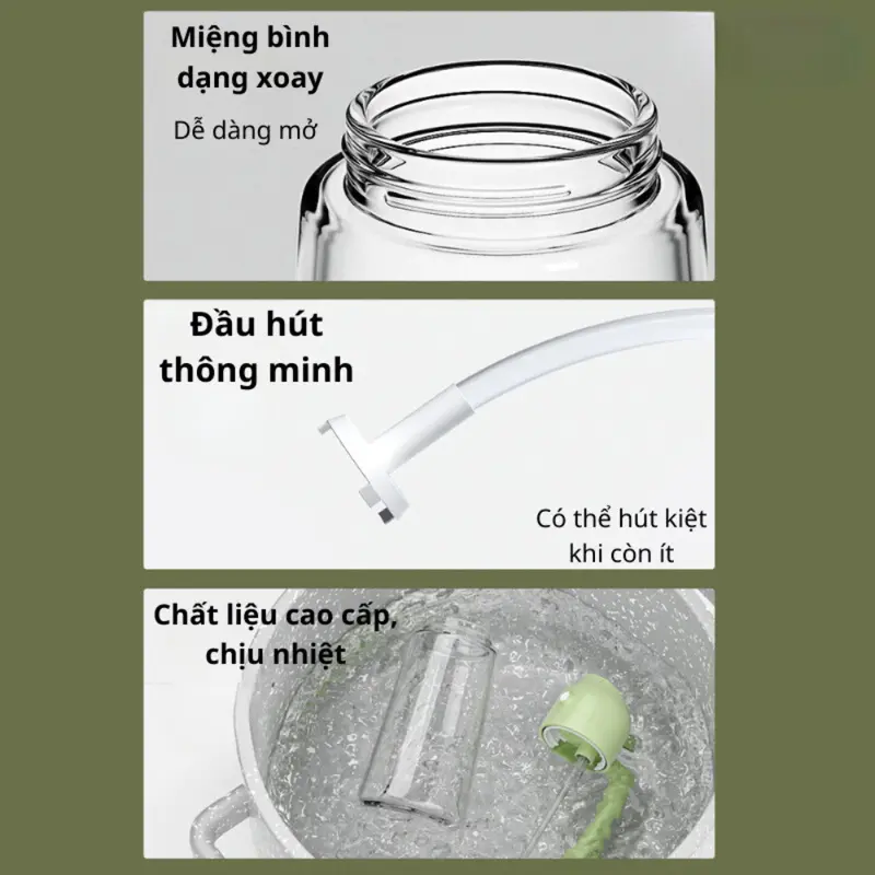 【đền bù khi bị vỡ】Chai đựng dầu ăn thủy tinh LUCK nắp mở tự động, Bình xịt dầu ăn thông minh 2 trong 1 dung tích 470m 4