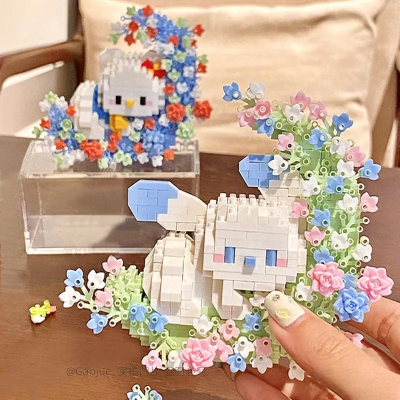Hello Kitty, Mặt Trăng Hoa Đèn Ngủ, Pochacco, Tương Thích Với Lego, Khối Xây Dựng Hạt Nhỏ Đồ Chơi Lắp Ráp Giáo Dục Trẻ Em, Vận Chuyển 48 Giờ, Năm 2024 8