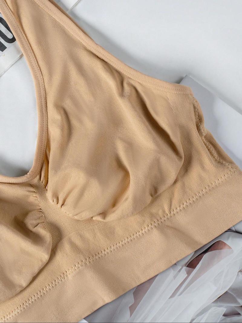 Product Introduction of Women's Solid Wireless Seamless Bra, Breathable Comfortable Backless Sports Bra, Women's Lingerie for All Seasons 9
