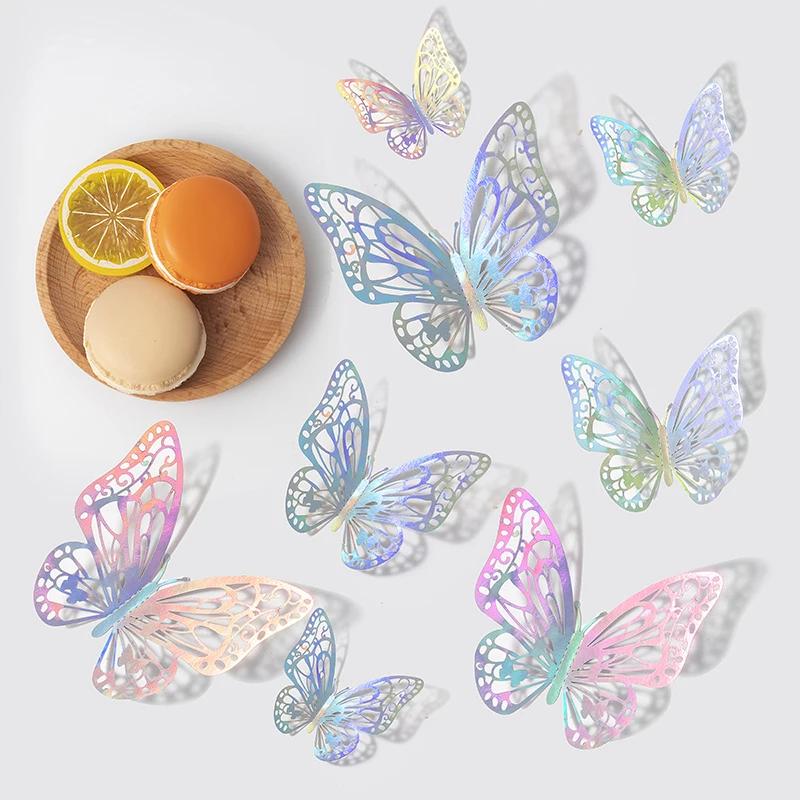 Product Introduction of 12/24/48pcs 3D Butterfly Wall Decor Wall Sticker, Gold Butterfly Decorations for Butterfly Birthday Party Cake Room Decorations 11