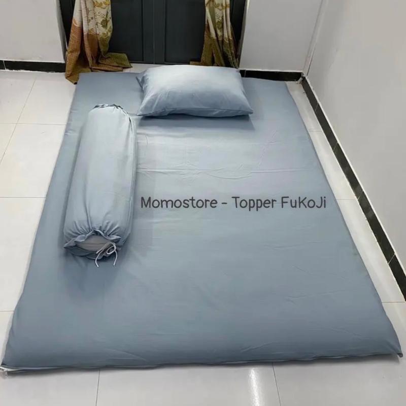 Áo Bọc Nệm Topper Bọc 2 Mặt Có Khóa Kéo, Chất Cotton Mềm Mát Không Xù
