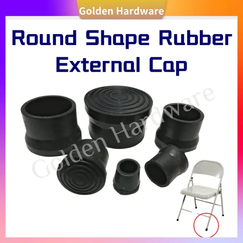 1 Pcs - Round Shape Rubber External Cover Cap / Getah Hitam Kaki Meja ...