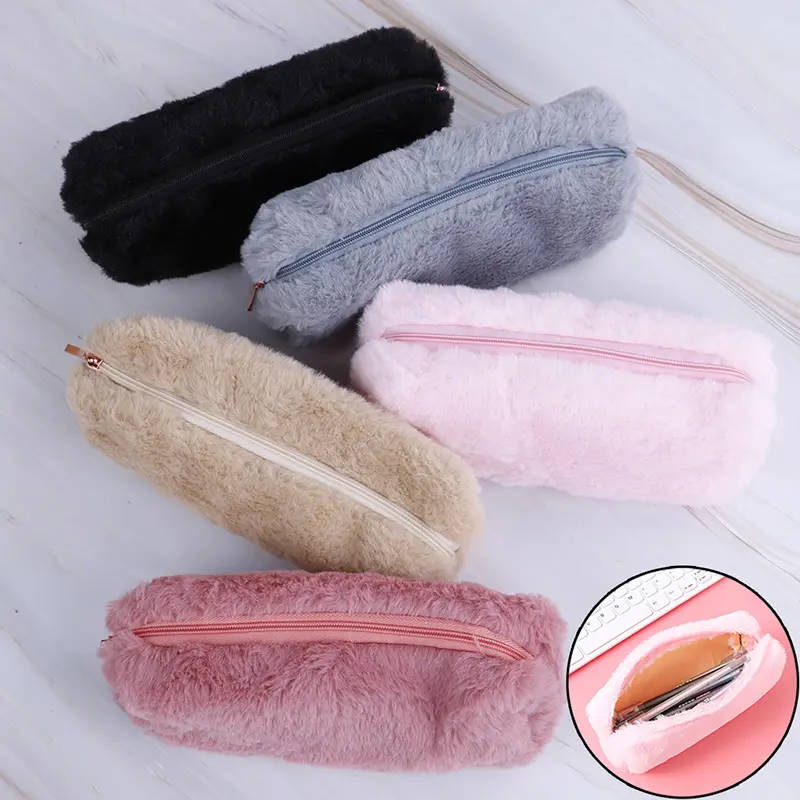 Hộp Đựng Bút Chì Nhồi Bông Mềm Mại Và Bồng Bềnh Dễ Thương Cho Bé Gái, 1X, Thích Hợp Cho Túi Trang Điểm, ví đựng tiền Xu, Túi Đựng Đồ 4