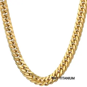 KALUNG RANTAI BAJA TITANIUM PRIA ANTI KARAT Gold Stainless Elegan