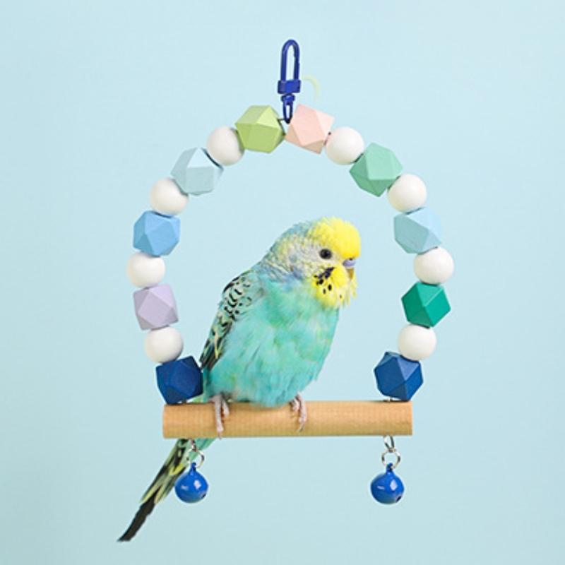 Product Introduction of Colorful Wooden Bird Perch Stand, Parrot Paws Grinding Stick Parrots Swing Toy, Bird Cage Hanging Decor for Budgie Parakeet Cockatiel Lovebird, Bird Supplies 11