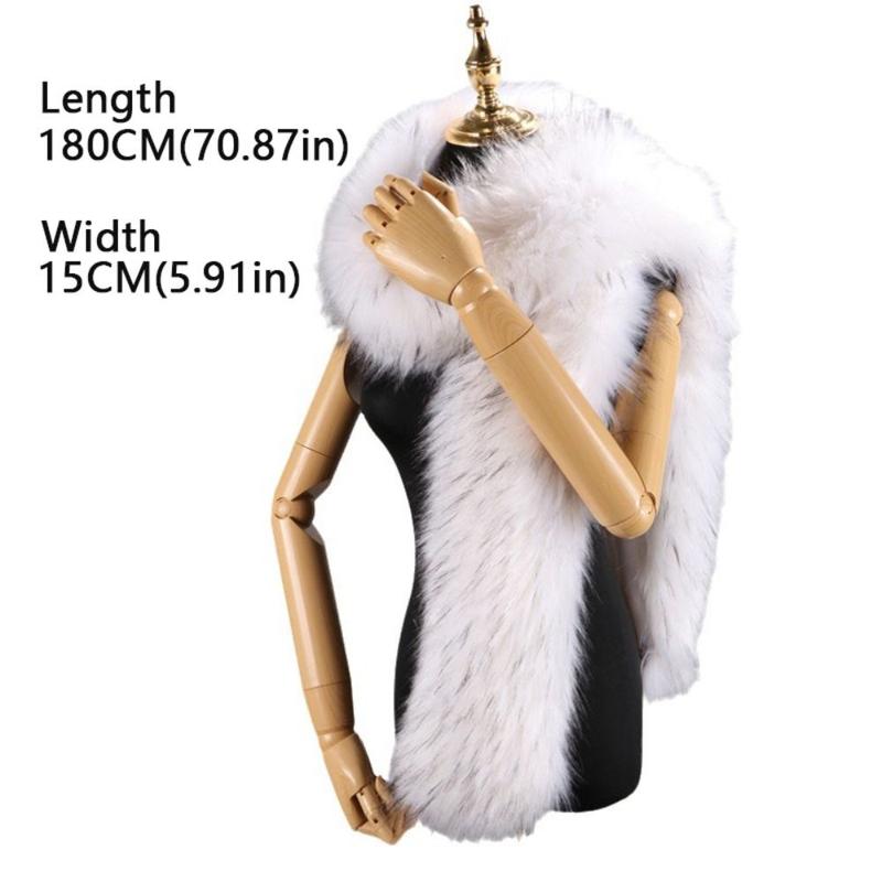 Khăn Quàng quàng cổ lông giả dài, phong cách Cổ Điển dài 180cm, thích hợp cho bữa tiệc và các hoạt động ngoài trời, khăn quấn sang trọng, lông dày và mềm mại, trang trí lông, thích hợp cho phụ nữ và nam giới, ấm cổ và giảm thanh 2