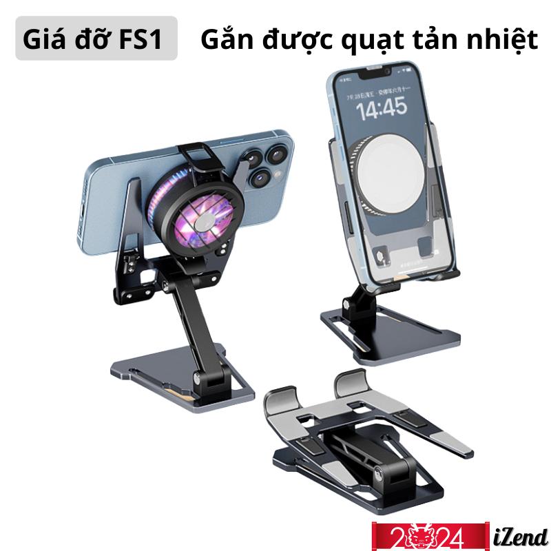  Giá đỡ  điện thoại máy tính bảng gắn được quạt tản nhiệt + hợp kim nhôm  nhựa ABS  xoay 180 độ 