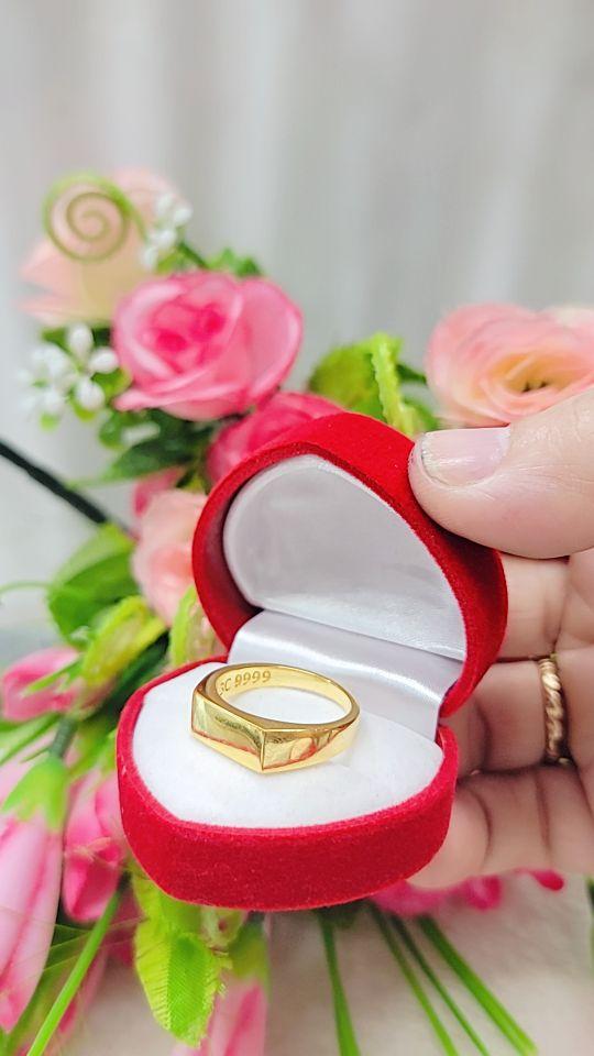 Product Introduction of Nhẫn đồng vàng mặt vuông 3c, 5c màu vàng 24k , nam nữ đeo được 14