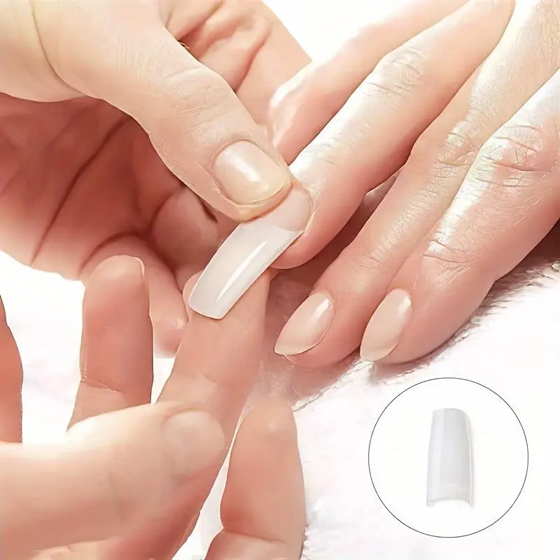 Transparent & Clear Fake Nail Tips, 500pcs/box French Style Acrylic Nail Tips, Nail Art Kits for Women & Girls, Manicure Accessories 8