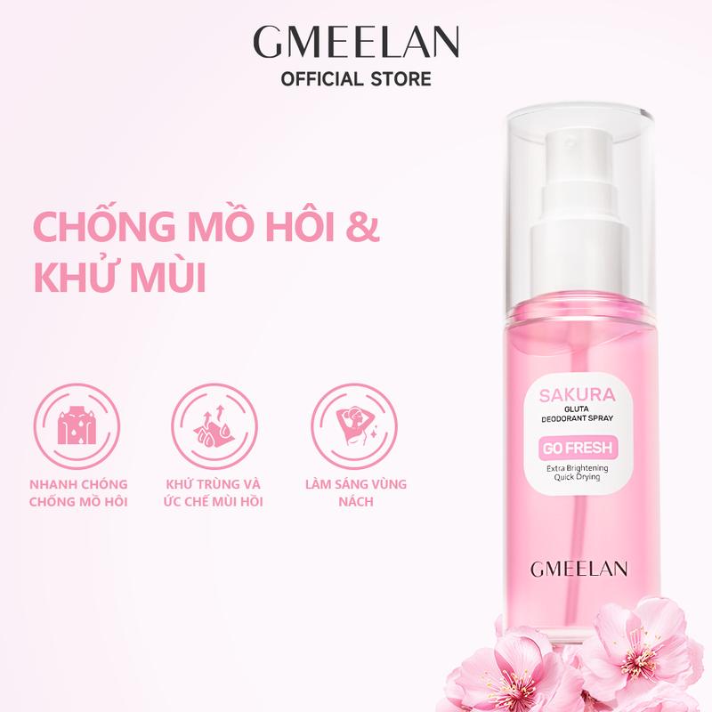  GMEELAN Xịt khử mùi Xịt Giúp Khử Mùi Hôi Nách Hôi Chân Dành Cho Cả Nam Và Nữ SAKURA GLUTA 50ml Bodycare Xịt Thơm Dịu Nhẹ 