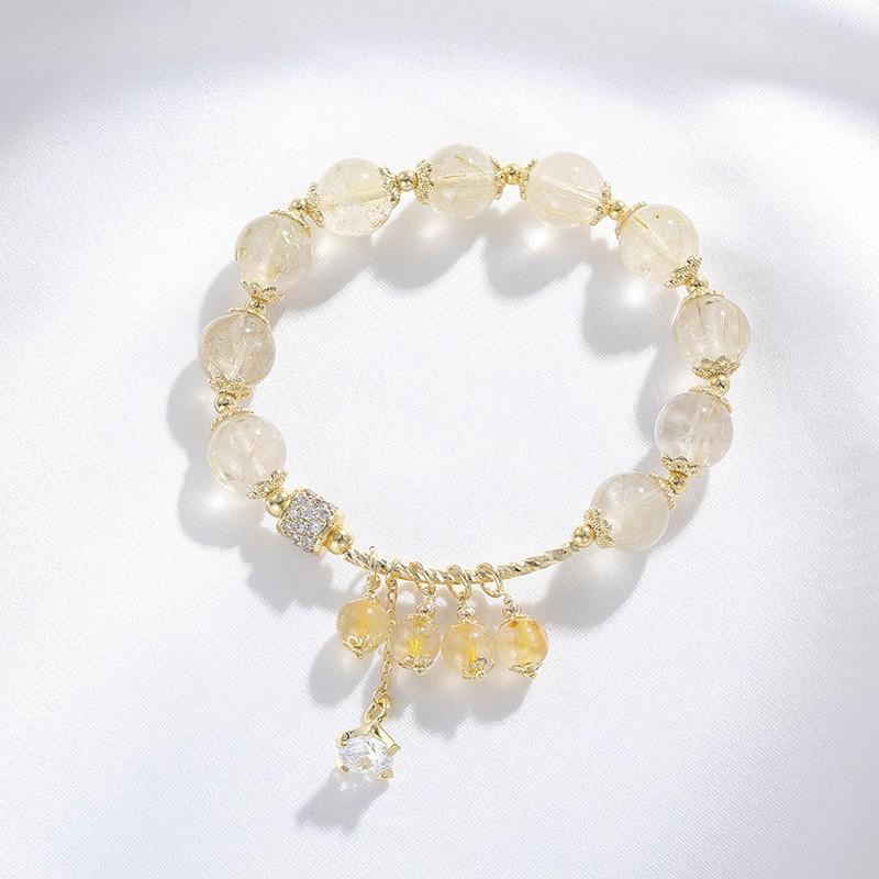 Product Introduction of Natural Crystal Bracelet Women's Design Hetian Jade Girlfriends' Bracelet Elegant Bracelet High-Grade Light Luxury Bracelet Wholesale 13