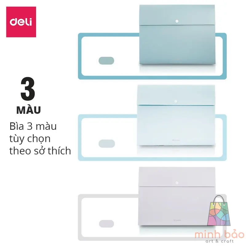 CẶP ĐỰNG TÀI LIỆU A4 DELI - 8 NGĂN PHÂN TRANG - FILE LƯU TRỮ TÀI LIỆU - LINFINI - XANH DƯƠNG / TRẮNG - 72456 7