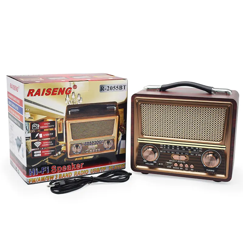 Radio FM/AM/SW MERODITH-2055BT  Bluetooth radio retro kompak Dan Portabel jam antena 7