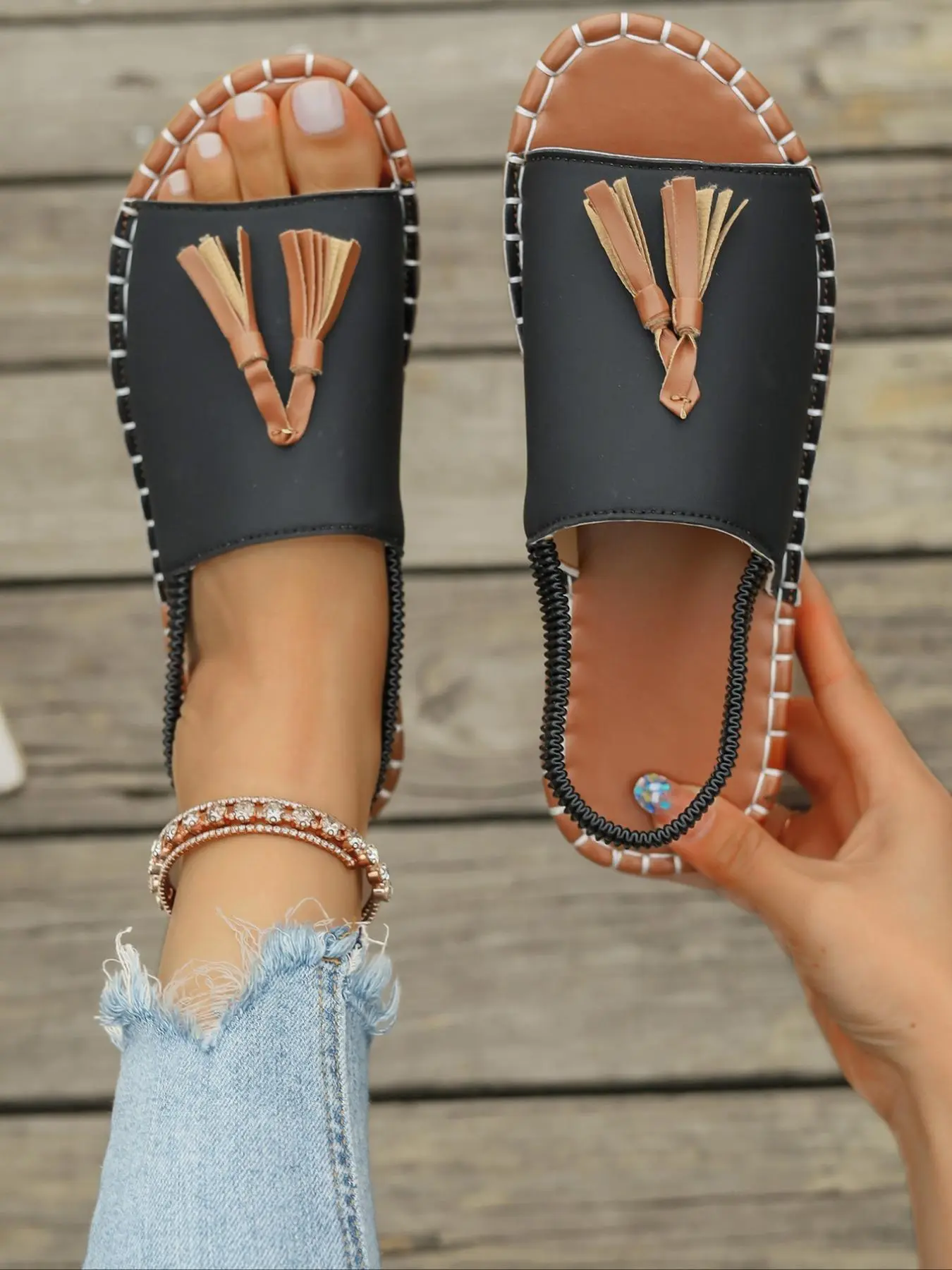 Women's Fashionable Plain Color Flat Sandals, Casual Comfortable Lightweight Sandals for Summer, All-match Beach Shoes for Daily Wear