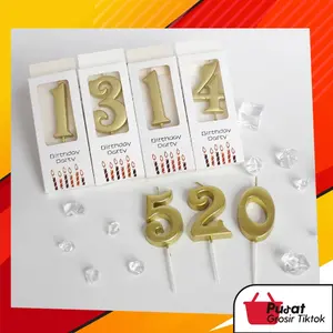 BISA COD Li5736 Lilin Ulang Tahun Bentuk Angka 0- 9 / Birthday Candle Number