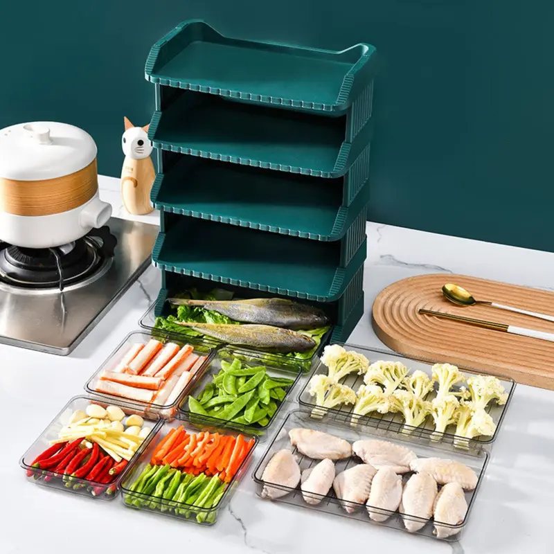 Khay đựng đồ ăn lẩu xếp tầng tiện lợi chất liệu nhựa PP và PET an toàn vệ sinh thực phẩm Kitchen Nhà Bếp Kitchen Nhà Bếp 1