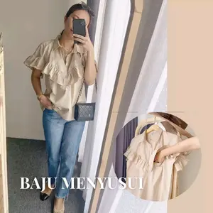 GRATIS TANKTOP - Baju menyusui Atasan menyusui Blouse menyusui Fashionable Cream short cleine