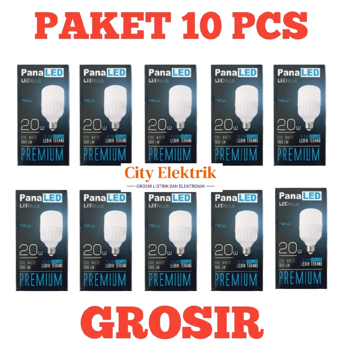 Lampu Bohlam LED Panaled Premium 20 Watt ( Paket 10 pcs )