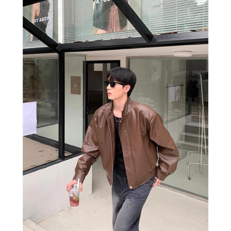 Áo Khoác Da GODMOTHER Khoác Da Cao Cấp Dài Tay Cổ Bẻ Leather Jacket