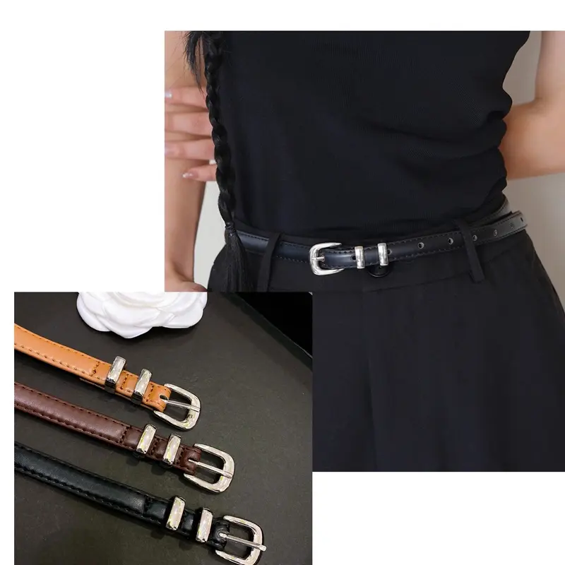 Thắt Lưng Quần Khoá Bạc, Bản 1.5cm, phối quần tây, quần jean nữ 8