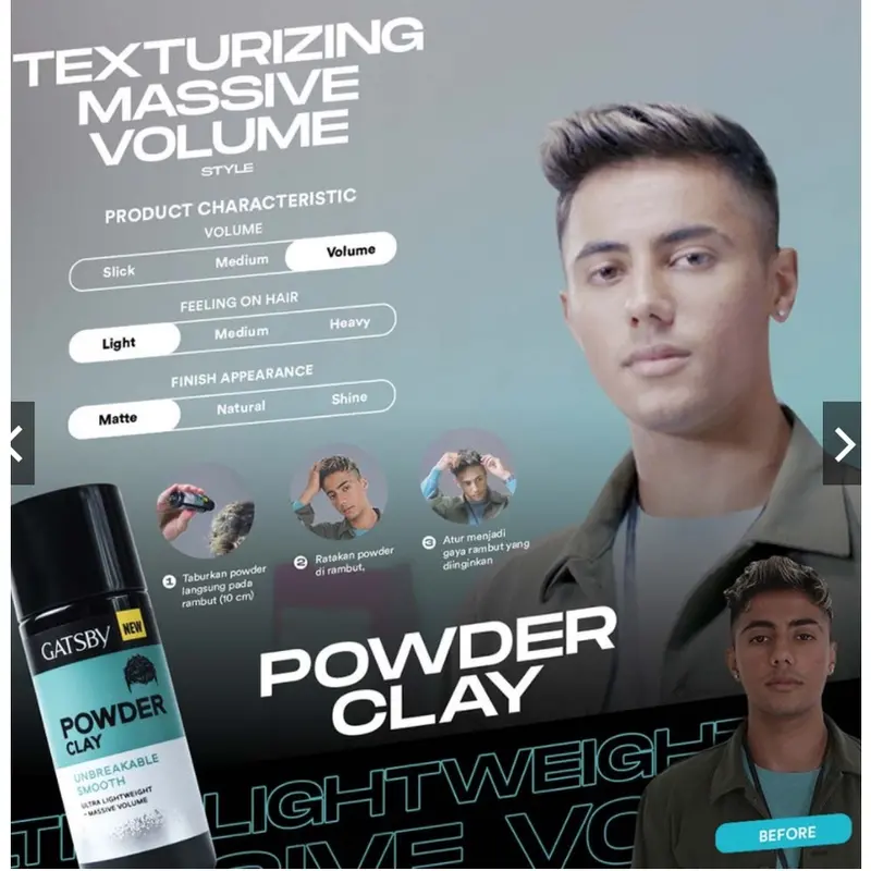 (Jakarta) Gatsby Powder Clay 20 gr Powder 2