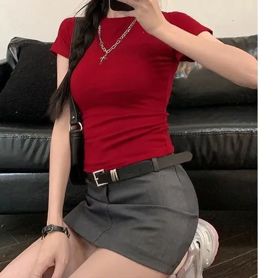 PQ08 - Áo cộc tay nữ cổ tròn 3P crotop chất bozip cotton cao cấp Freesize  Croptop Thun 6