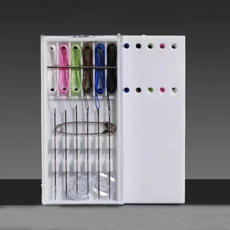 Disposable Sewing Needle & Thread Kit, 1 Set/Box Portable Multifunctional Sewing Needle & Thread Set, Sewing Tool Kit for Home & Travel [Random Color Thread] 3