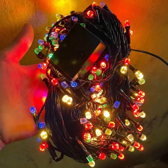 Dây Đèn LED 50m kim cương 300 Mắt Led trang trí noel, tết , trang trí cây đào cây quất 5