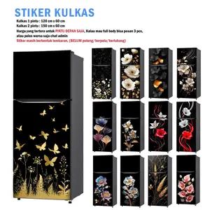 WWS Stiker Kulkas 1 Pintu dan Sticker Kulkas 2 pintu Elegant Black