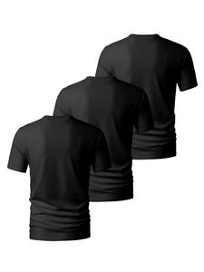 Men's Solid Round Neck Tee, Regular Fit Casual Short Sleeve Crew Neck T-shirt for Summer, Men's Top for Daily Wear