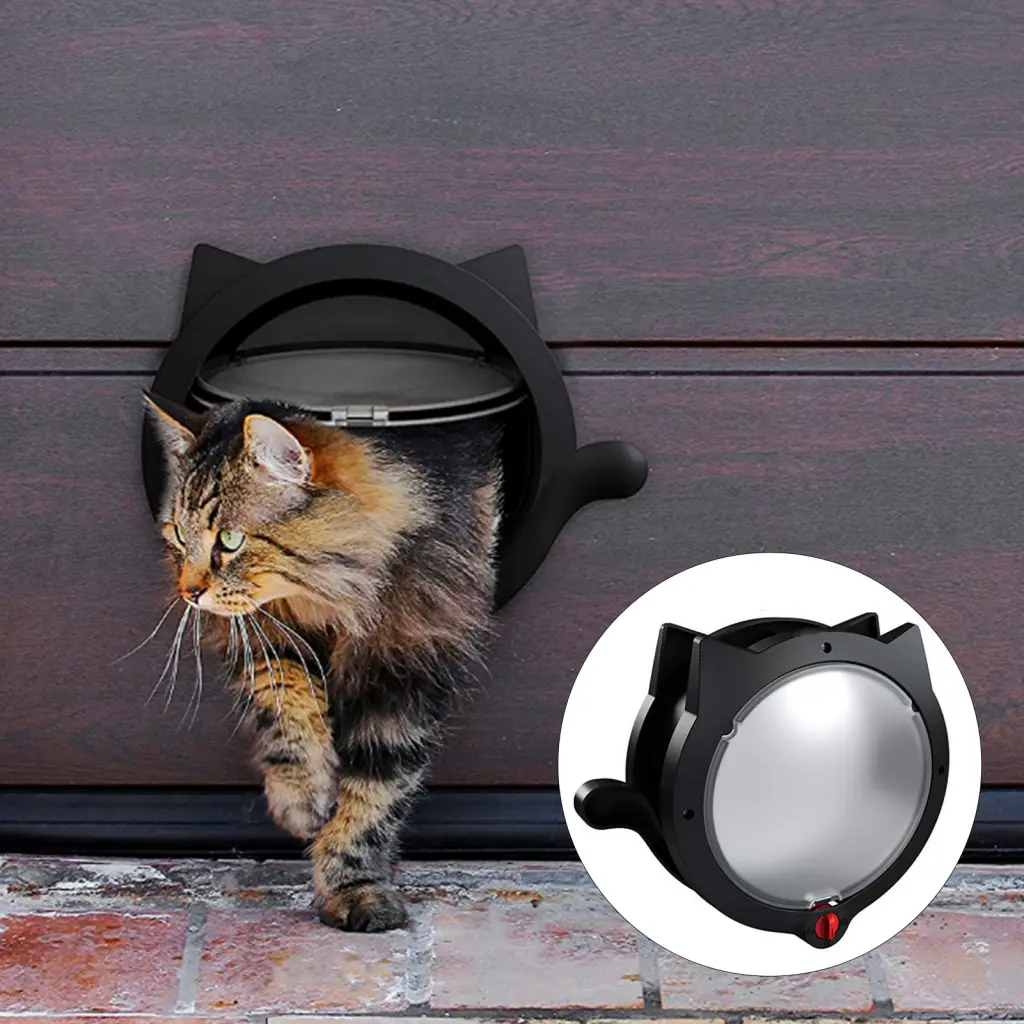 kitesiy Pet Door Button Safe Pet Locking Cover Black Pet Locking Cover for Garden Button