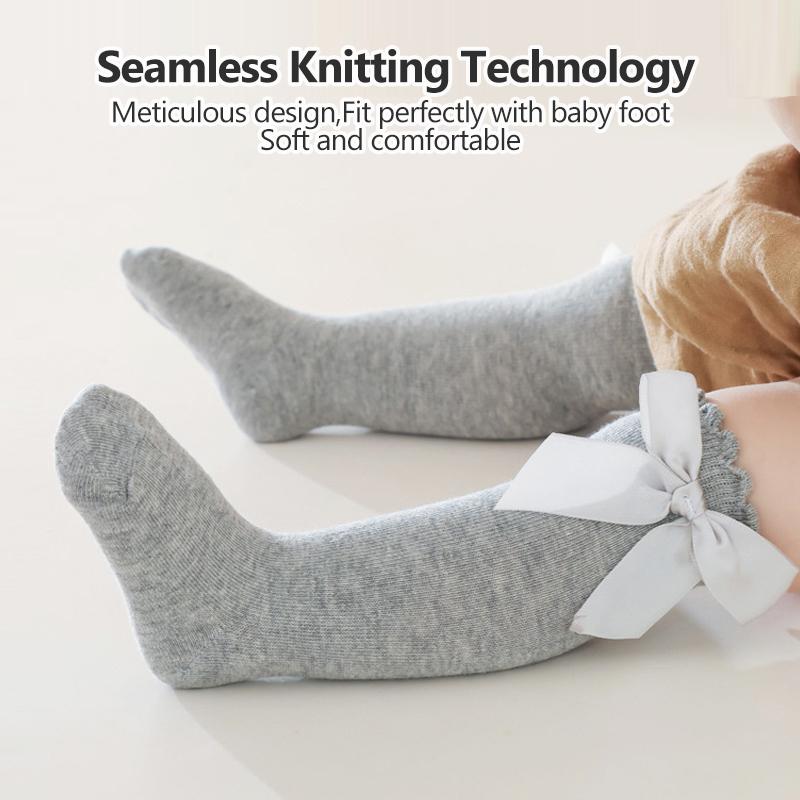 Product Introduction of Baby Big Bow Knee High Socks Baby knee High socks with big bow knot tie long socks for kid cotton 9