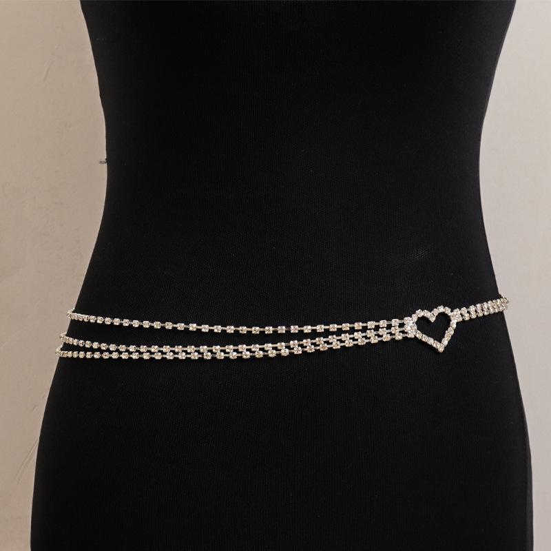 Product Introduction of Fashion Personality Rhinestone Multi-Layer Love Waist Chain Cross-Border Hot Selling Nightclub Sexy Belly Chain European and American Waistchain 16