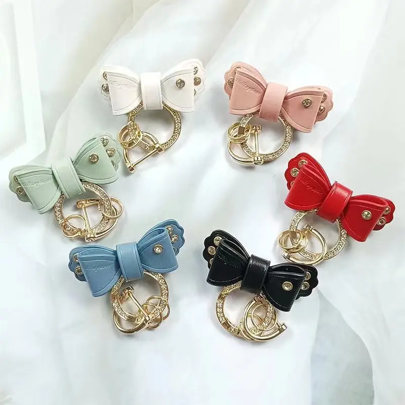 Water diamond keychain car key pendant with anti loss phone number logo, exquisite keychain accessory for men and women