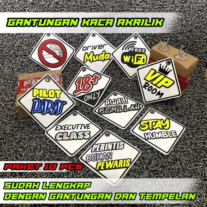 GANTUNGAN KACA AKRILIK VARIASI KACA 10 PCS 4