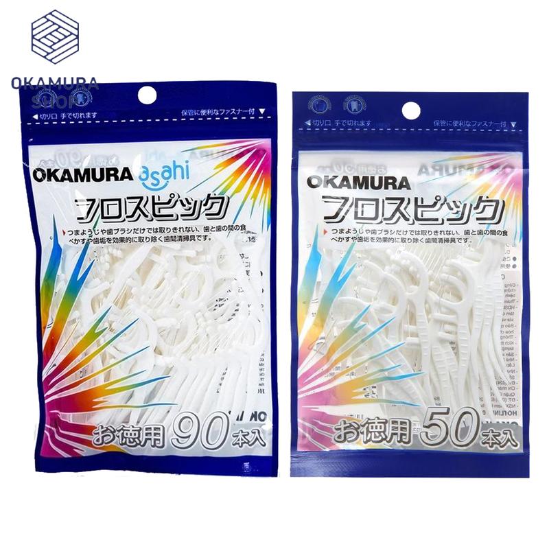  Tăm chỉ nha khoa Okamura chất lượng Nhật Bản  gói 50 cây 90 cây  