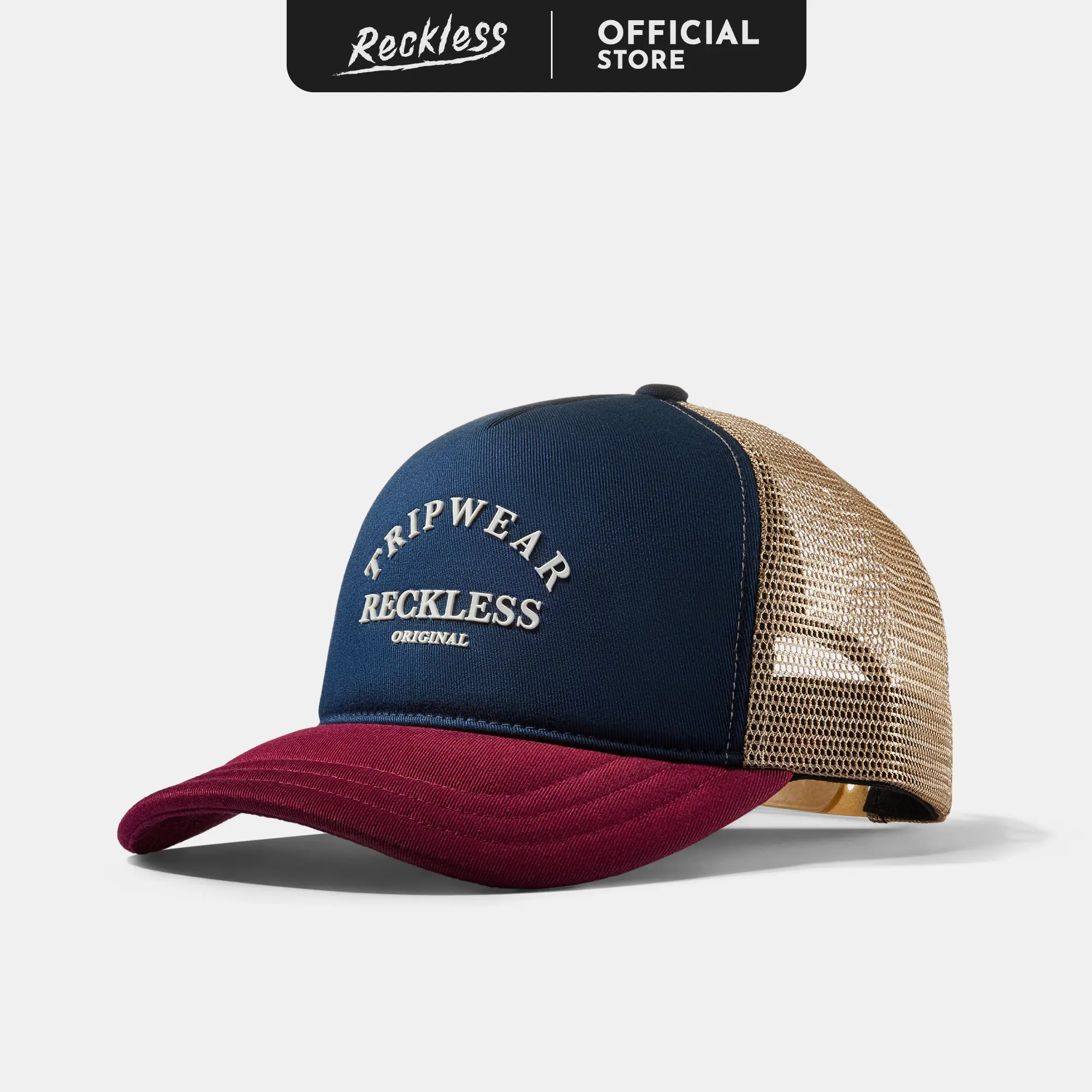 Mũ/Nón Lưỡi Trai Reckless  - Lifestyle Trucker Cap - Vải Kaki Cotton, Lưới Thoáng Khí, Artwork Ép Chuyển Nhiệt Cao Cấp