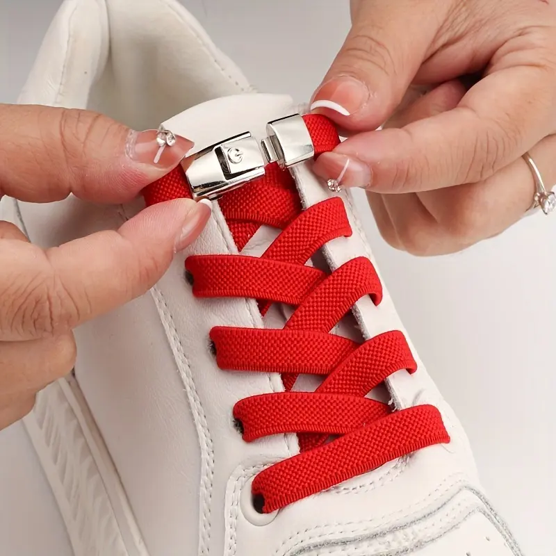 1 Pair No-Tie Shoelaces with Buckles for Sneakers and Sports Shoes Footwear Comfort 6