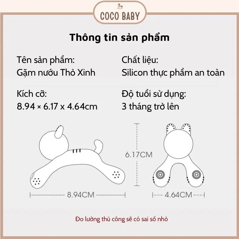 [ Tặng hộp đựng và dây đeo ] Gặm nướu silicon thực phẩm hình Thỏ Xinh cho bé từ 3 tháng tuổi 8