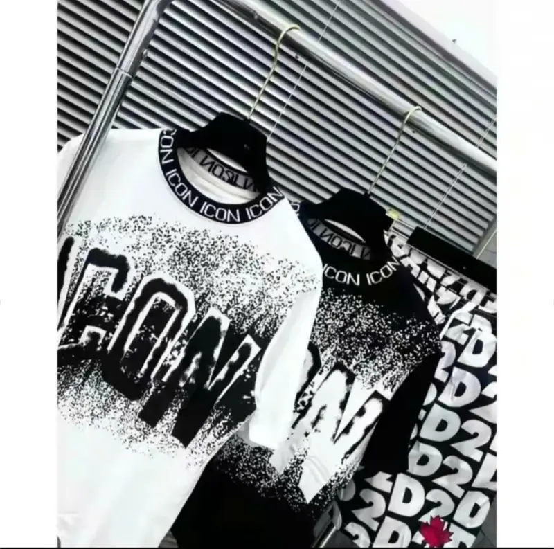 Bộ Quần Áo Thun Nam Nữ Icon Cổ Tròn Ngắn Tay Mùa Hè Họa Tiết Vẩy Sơn Siêu Đẹp - Menswear Kem Tre Nhung 3
