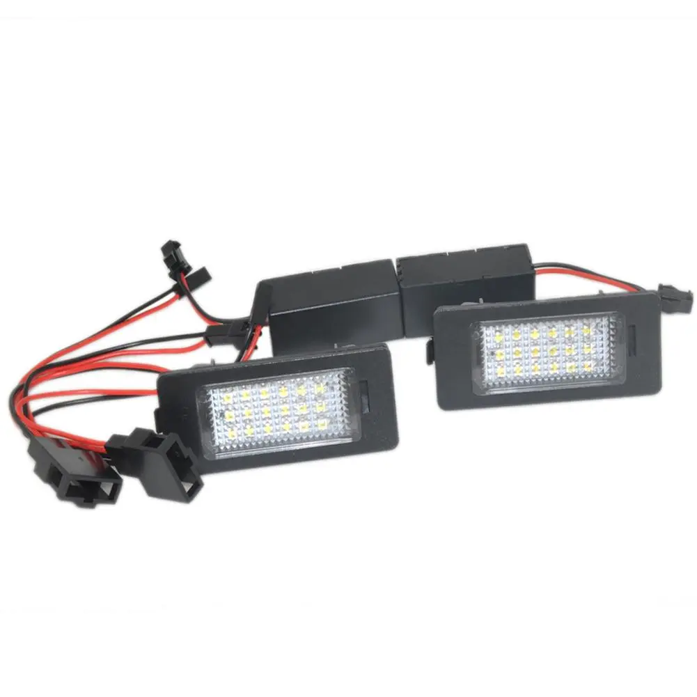 WF 2x Error Free Car LED License Plate Light Number-plate Signal Lamp for Audi A4 B8 A5 S5 Q5 for VW Passat 5D R36 2008