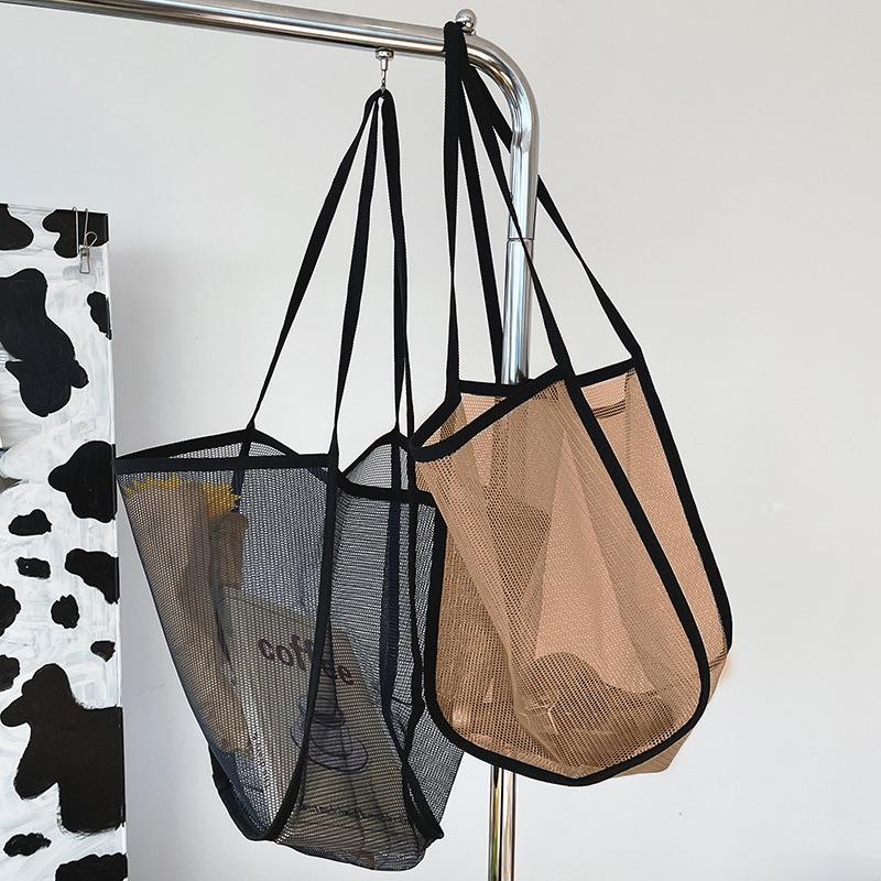 Product Introduction of Women Mesh Beach Travel Shoulder Bag Large Capacity Casual Totes for Holding Toys Grocery Picnic Ladies Handbag Shopping Bag 3