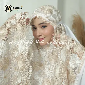 AL RAHMA - Mukena Zaina Dewasa Katun Renda Mix Twotone Mewah Jumbo Cantik