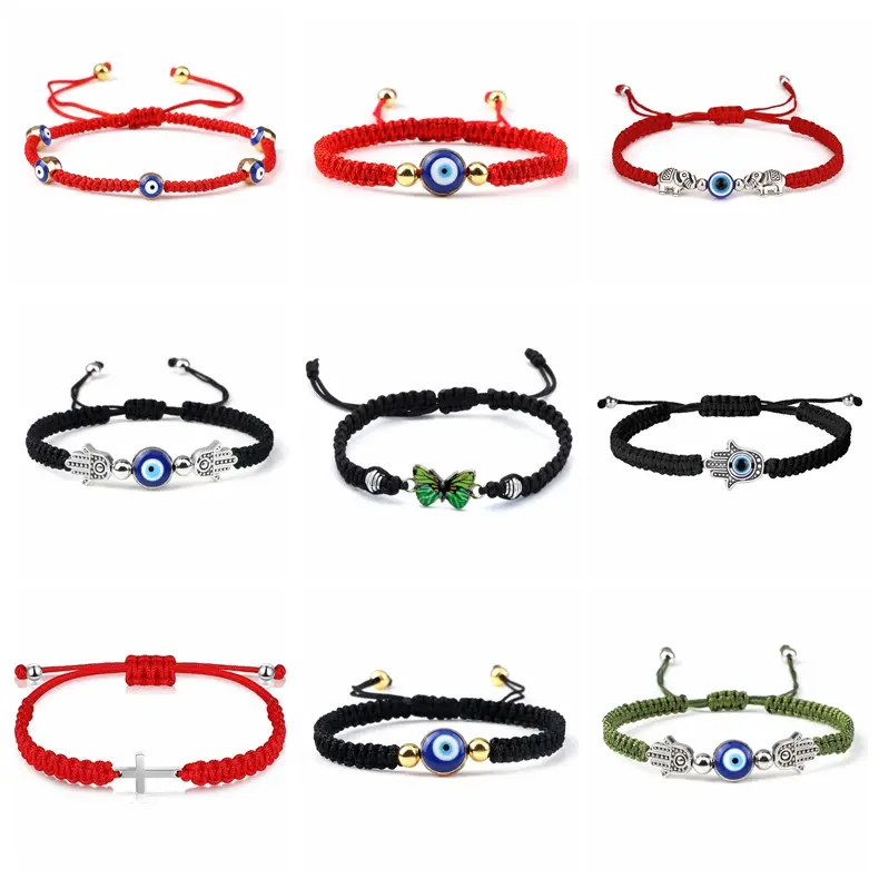 Creative Red Black Thread Bracelets For Unisex Bohemian Devil's Eye Braided Bracelet Lucky Women Fashion Gifts