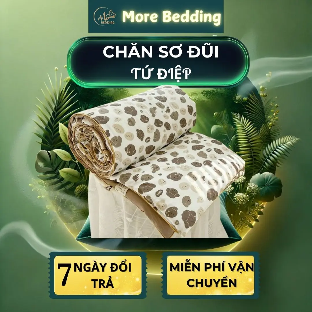 Chăn Đũi Cotton Hè More Bedding Mềm Mại Thoáng Mát Không Gây Kích Ứng Thân Thiện Làn Da Chống Nhăn - Mộc Nhiên