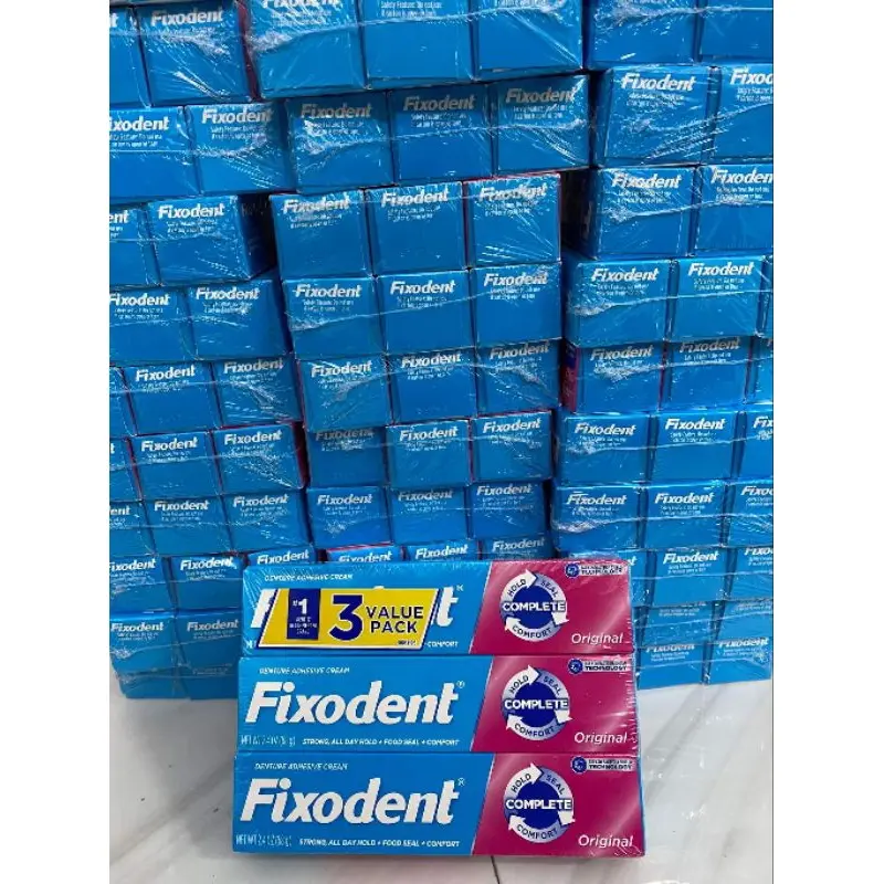 Keo dán hàm giả tháo nắp Fixsodent ,68Gam ,Nhập khẩu từ Mỹ