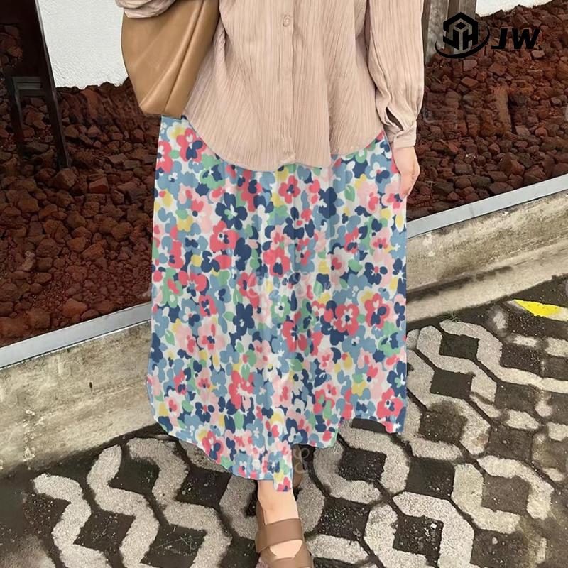 Product Introduction of Baju Raya 2025 Viral Nude Blouse Puff Sleeve Muslim Shirt Long Dress Korean Style Muslimah Small Floral Muslim Shirt + Skirt Set 28