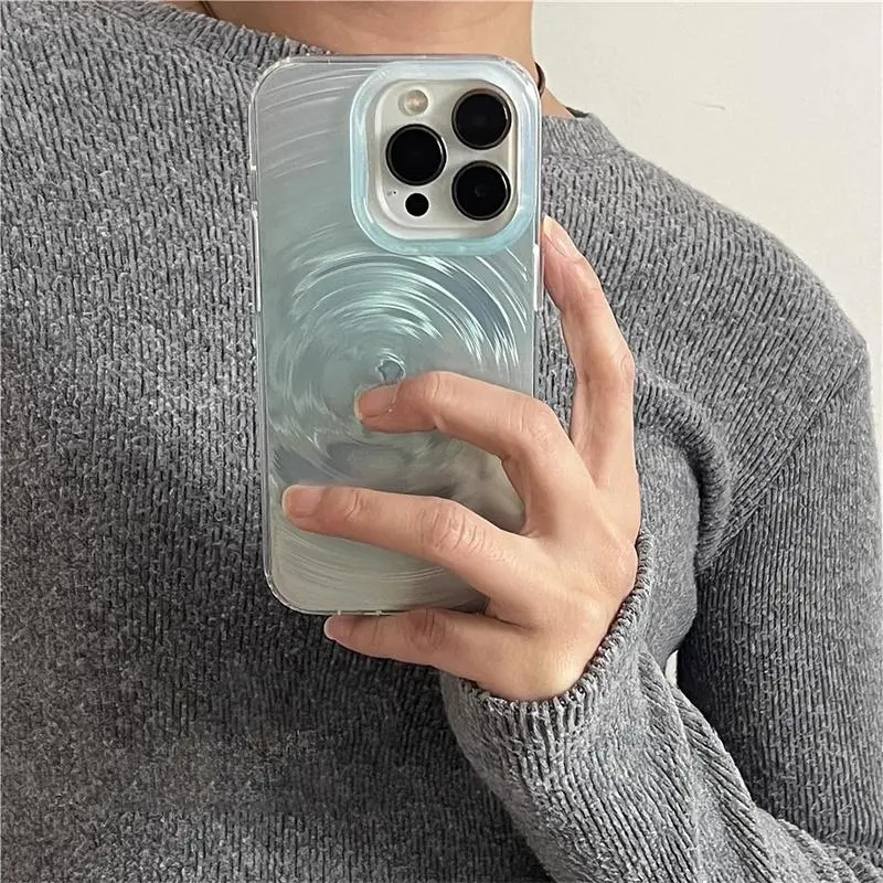 Mixed Color Swirl Pattern Phone Case, Decorative Phone Protector Cover, Phone Accessories Compatible with iPhone 11 12 13 14 15 16 Pro Max, Casing 2