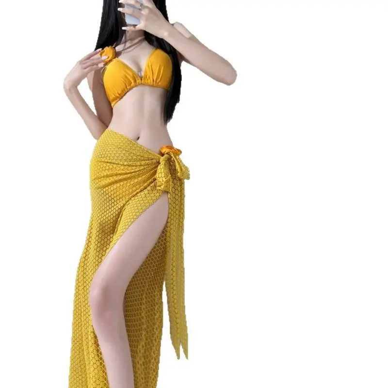 Bộ Bikini, Bộ Hai Mảnh, Váy Dài, Thích Hợp Cho Kỳ Nghỉ Bãi Biển Và Đảo, Áo Tắm Cho Nữ, Bộ Ba Mảnh, Gợi Cảm, Với Mùa Xuân Hè Mùa Hè, Năm 2024 4