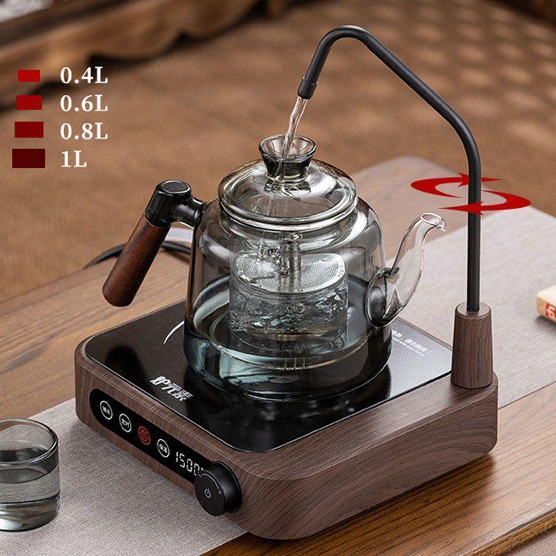 Ấm Trà Tự Động, Mới, Bơm Nước Và Sưởi Ấm Bằng Điện, Thích Hợp Để Nấu Trà, Sưởi Ấm Bằng Nước Cháy, Được Làm Bằng Gỗ Đào, Tất Cả Kính, Dung Tích Lớn, Được Cấp Bằng Sáng Chế, Thích Hợp Để Đựng Trà Đun Siêu Tốc 0
